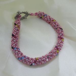 Spring Flowers hand beaded bracelet